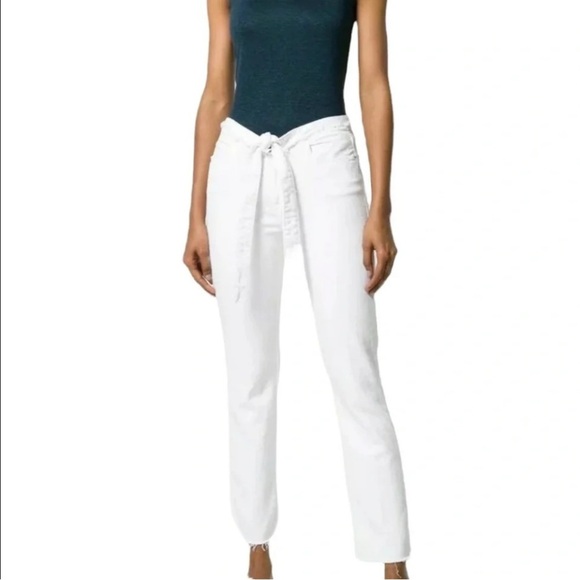 FRAME DENIM Le High Rise
NWOT Sz 25 Straight Leg Tie Waist White Jeans - Picture 1 of 12